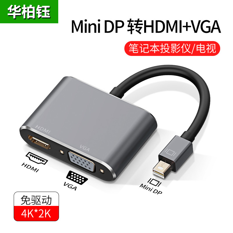 华柏钰 MINI DP（小DP）转HDMI+VGA